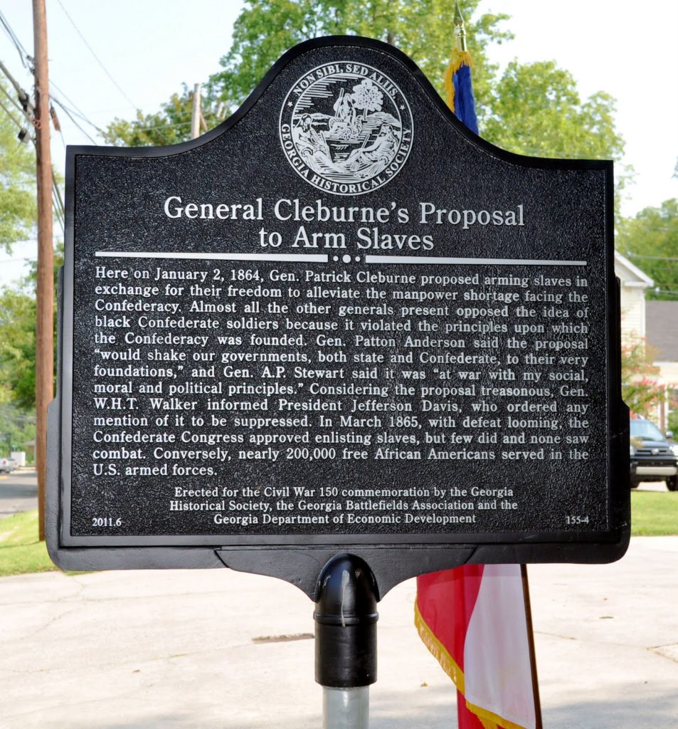 road side of cleburne's proposal to arm slaves